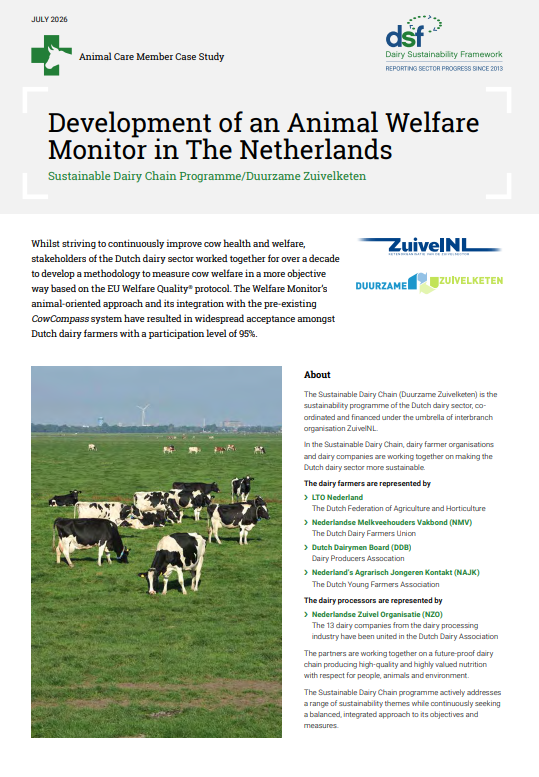 DSF Animal Care case Study with Dutch Dairy sector